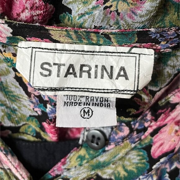 90s Vintage Floral Print Casual Day Dress Short Sleeve Fit + Flare Full Button - Picture 8 of 9